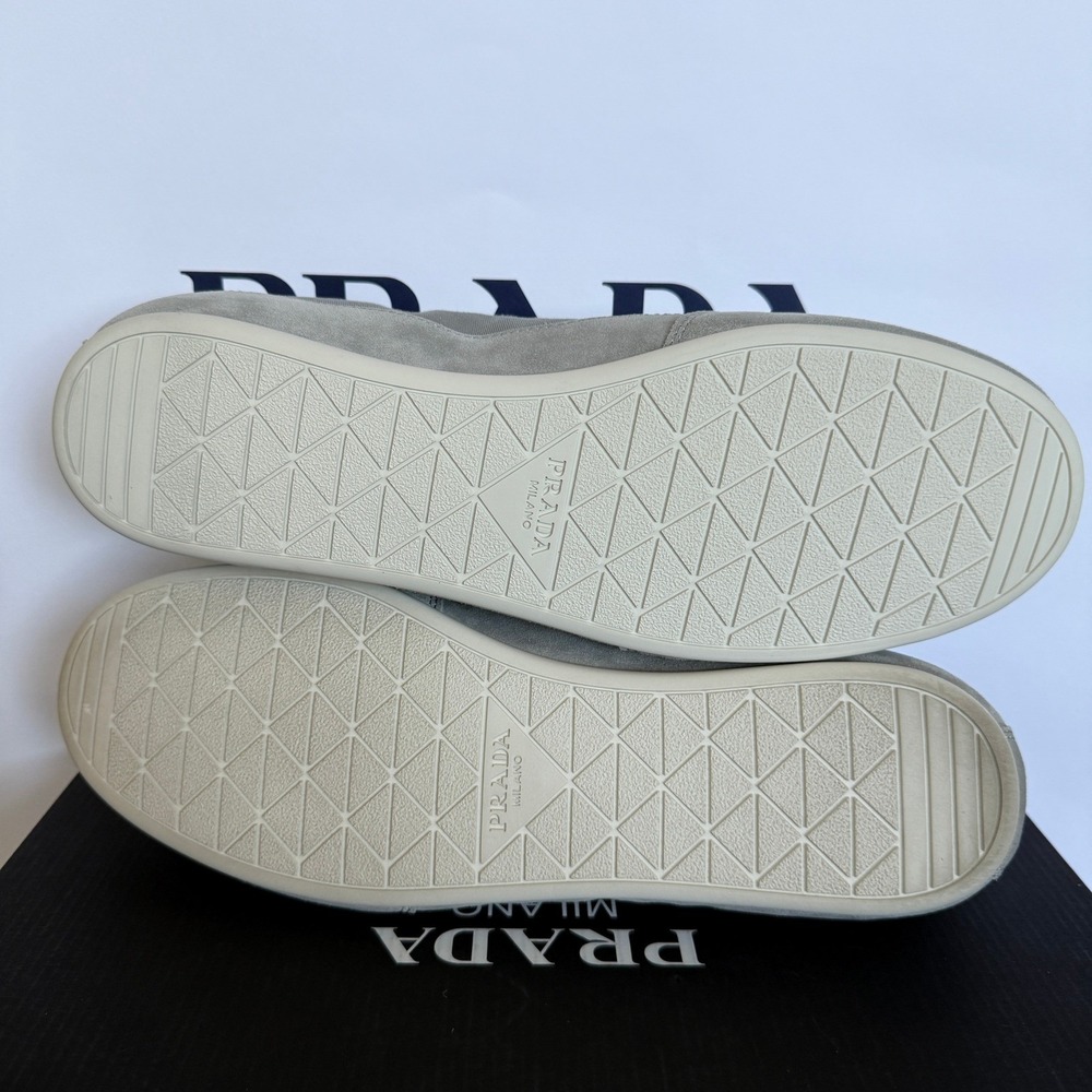 Prada Milano 2EG442 Men Grey Suede and Fabric Low Top Sneakers Trainers Sz UK 11 - Picture 7 of 16